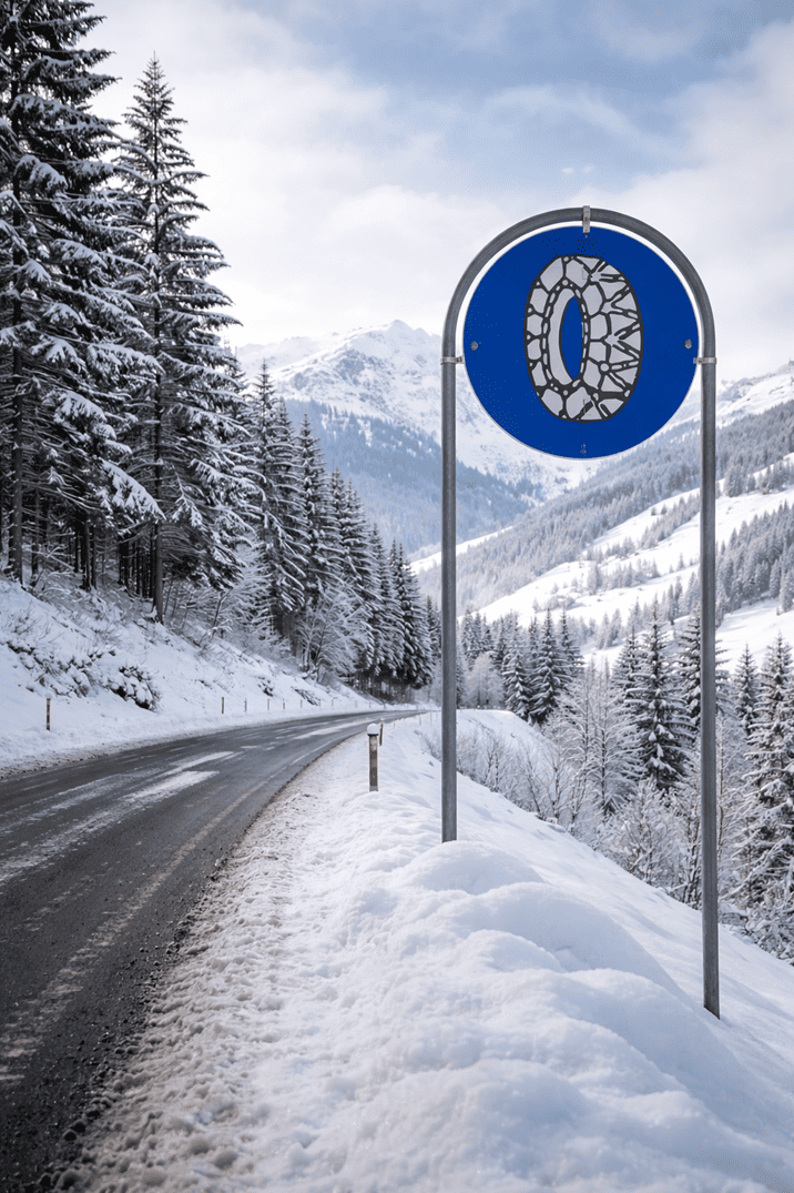sneeuwketting verkeersbord duitsland
